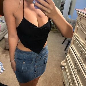 Black ribbed crop top